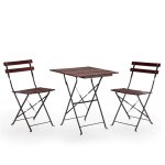 Ensemble bistro de jardin 3 pi�ces noir, table et 2 chaises