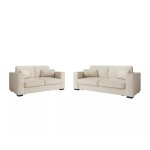 Ensemble canapés 2 + 3 places en tissu - beige Ensemble canapés 2 + 3 places en tissu - beige