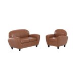 Ensemble canap et fauteuil camel 3 places - club