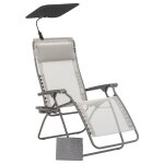 Ensemble fauteuil relax et accessoires en acier beige l88xl67xh114 Ensemble fauteuil relax et accessoires en acier beige l88xl67xh114