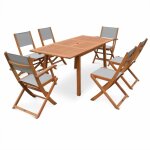 Ensemble de jardin en bois 6 places gris Ensemble de jardin en bois 6 places gris