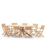 Ensemble de jardin table ovale 220x115 et 8 chaises enea avec bras