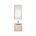 Ensemble lave - mains d'angle suspendu avec armoire miroir