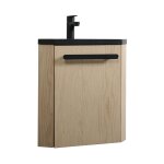 Ensemble lave - mains d'angle suspendu skino avec robinet noir