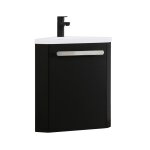 Ensemble lave - mains d'angle suspendu skino avec robinet noir Ensemble lave - mains d'angle suspendu skino avec robinet noir