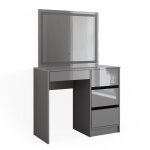 Ensemble de maquillage avec miroir led, gris 90 x 75cm