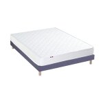 Ensemble matelas accueil latex 3 zones sommier bleu 140x190