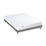 Ensemble matelas accueil latex 3 zones sommier gris 140x190