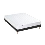 Ensemble matelas accueil latex 3 zones sommier noir 140x190