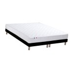 Ensemble matelas accueil latex 3 zones sommier noir 160x200