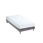 Ensemble matelas latex 3 zones sommier gris 90x190
