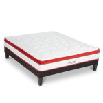 Ensemble matelas mémoire de forme h24cm et sommier en kit gris 140x190 Ensemble matelas mémoire de forme h24cm et sommier en kit gris 140x190