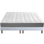 Ensemble matelas m�moire forme sommier blanc 160x200