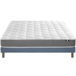 Ensemble matelas m�moire forme sommier bleu 140x190