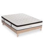 Ensemble matelas  mmoire de forme et sommier en kit bois 140x190