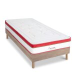 Ensemble matelas � m�moire de forme et sommier en kit bois 90x190