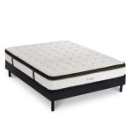 Ensemble matelas  mmoire de forme et sommier en kit noir 140x190
