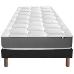 Ensemble matelas mmoire forme sommier noir 90x200