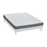 Ensemble matelas mousse ferme sommier blanc 140x190