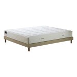 Ensemble matelas ressorts 5 zones mousse hd sommier kit beige 160x200