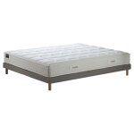 Ensemble matelas ressorts 5 zones mousse hd sommier kit gris 160x200