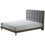 Ensemble matelas ressorts 5 zones sommier kit tete de lit gris 160x200
