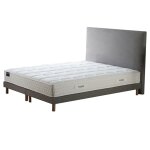 Ensemble matelas ressort 5 zones sommier tete de lit beige 180x200