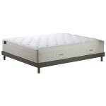 Ensemble matelas ressort 7 zones m�moire de forme sommier gris 140x200