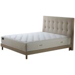 Ensemble matelas ressort 7 zones sommier kit tete de lit beige 160x200