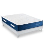 Ensemble matelas  ressorts ensachs et sommier en kit blanc 140x190