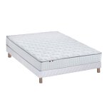 Ensemble matelas ressorts fermes sommier blanc 140x190 Ensemble matelas ressorts fermes sommier blanc 140x190