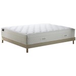 Ensemble matelas ressort mémoire de forme sommier beige 140x190 Ensemble matelas ressort mémoire de forme sommier beige 140x190