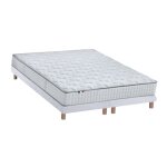 Ensemble matelas ressort m�moire forme sommier blanc 180x200