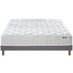 Ensemble matelas ressorts et sommier 140x190 gris Ensemble matelas ressorts et sommier 140x190 gris
