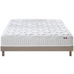 Ensemble matelas ressorts et sommier 140x200 beige