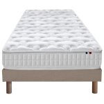 Ensemble matelas ressorts et sommier 90x200 beige