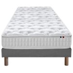 Ensemble matelas ressorts et sommier 90x200 gris