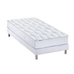 Ensemble matelas ressorts sommier blanc 90x190