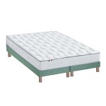Ensemble matelas ressorts sommier vert 180x200