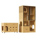Ensemble de meubles pour chat avec armoire et bac  litire en bois