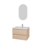 Ensemble meuble simple vasque 45 cm + robinet + miroir Ensemble meuble simple vasque 45 cm + robinet + miroir