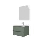 Ensemble meuble simple vasque 60 cm + robinet + miroir