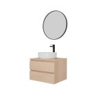Ensemble meuble simple vasque 60 cm + vasque + robinet + miroir