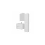 Ensemble meuble simple vasque 60 cm + robinet + miroir + colonne