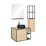 Ensemble meuble simple vasque 70 cm + vasque + miroir + colonne
