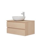 Ensemble meuble simple vasque 80 cm + vasque + robinet