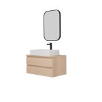 Ensemble meuble simple vasque 80 cm + vasque + robinet + miroir