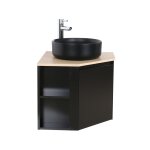 Ensemble meuble sous vasque d'angle + vasque noire