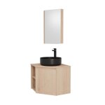 Ensemble meuble sous vasque d'angle + vasque + robinet + armoire