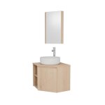 Ensemble meuble sous vasque d'angle + vasque + robinet + armoire